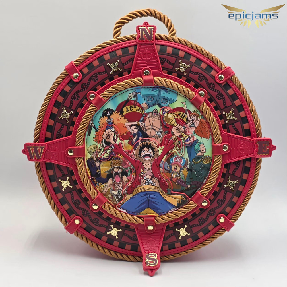 Loungefly One Piece Monkey D. Luffy Compass Figural Red Mini Backpack Bag New